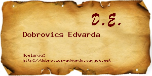 Dobrovics Edvarda névjegykártya